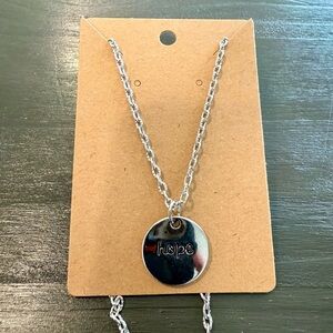 Silver 'Hope' Pendant Necklace